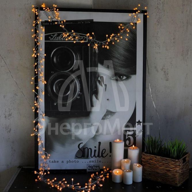 Гирлянда &amp;quot;Мишура LED&amp;quot; 3м 288LED желт. прозр. провод 18Вт 220В IP20 NEON-NIGHT 303-601