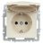 Розетка BRITE РСбш10-3-44-БрКр 16А IP44 с заземл. защ. шторки с крышкой беж. IEK BR-R16-16-44-K10