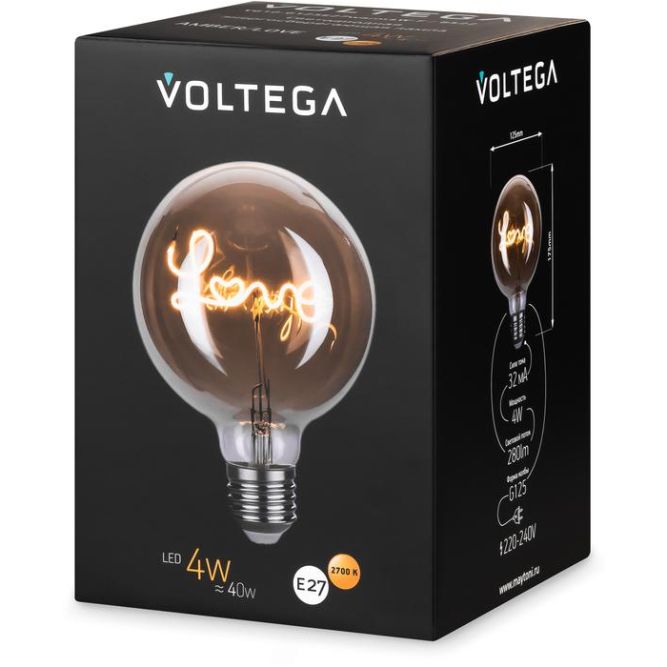 Лампа светодиодная филаментная Loft 271 G125 4Вт 2700К E27 Voltega 8522