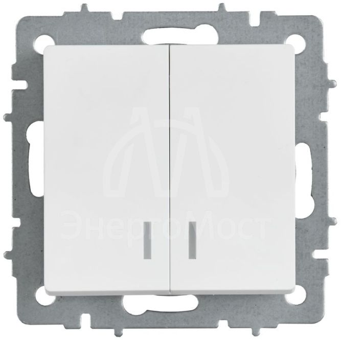 Выключатель 2-кл. СП BRITE ВС10-2-1-БрАБ 10А с индикацией механизм арктич. бел. IEK BR-V20-1-10-K91