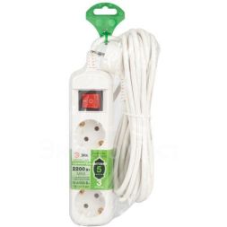Удлинитель электрический UDL-10-350-ES Greenline 3 розетки с заземлением с выключателем 5м ПВС 3х0.75кв.мм Эра Б0065080