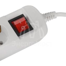 Удлинитель электрический UDL-10-350-ES Greenline 3 розетки с заземлением с выключателем 5м ПВС 3х0.75кв.мм Эра Б0065080