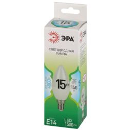 Лампа светодиодная GREEN LINE B35-15W-840-E14 GL 15Вт свеча 4000К яркий свет бел. E14 Эра Б0067121