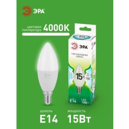 Лампа светодиодная GREEN LINE B35-15W-840-E14 GL 15Вт свеча 4000К яркий свет бел. E14 Эра Б0067121