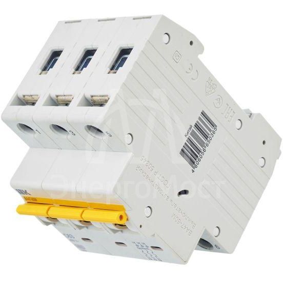 Выключатель автоматический модульный 3п C 63А 6кА ВА47-60M IEK MVA31-3-063-C