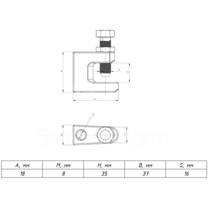 Струбцина монтажная М8 EKF SM8