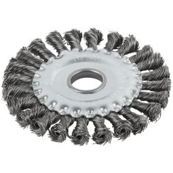 Корщетка дисковая прямая d посадочный 22.2мм стальная витая проволока 125мм КУРС 39030