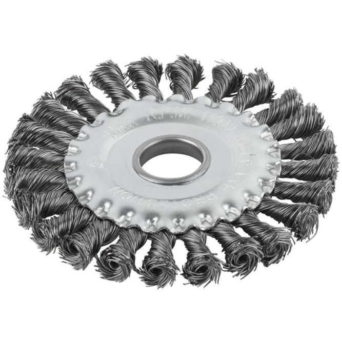 Корщетка дисковая прямая d посадочный 22.2мм стальная витая проволока 125мм КУРС 39030