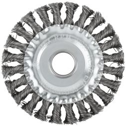 Корщетка дисковая прямая d посадочный 22.2мм стальная витая проволока 125мм КУРС 39030