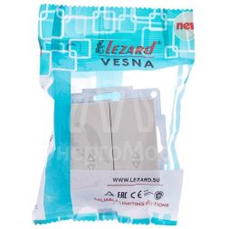 Механизм выключателя проходн. 2-кл.СП VESNA проходной двойной кремов. LEZARD 742-0388-106