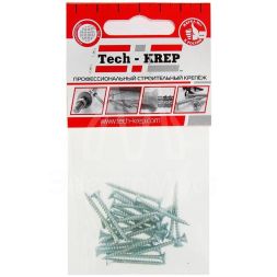 Шуруп универсальный 3.0х30 цинк. с потайной головкой (уп.25шт) пакет Tech-Krep 102412