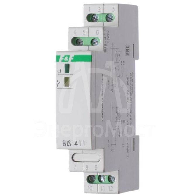Реле импульсное BIS-411 (230В 16А 1Р монтаж на DIN-рейке 35мм) F&amp;amp;F EA01.005.001