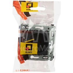 Розетка 1-м СП 2мод. Avanti &amp;quot;Черный матовый&amp;quot; 16А 2P+E защ. шторки механизм черн. DKC 4412003