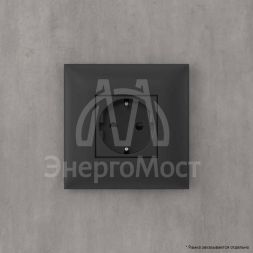 Розетка 1-м СП 2мод. Avanti &amp;quot;Черный матовый&amp;quot; 16А 2P+E защ. шторки механизм черн. DKC 4412003