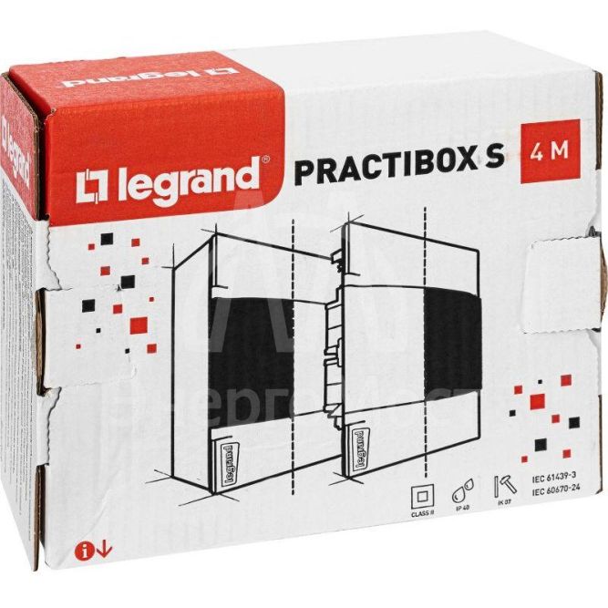 Щиток пластиковый навесной Practibox S 1х4 дым. дверь Leg 134614