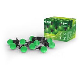 Гирлянда светодиодная Holiday Белт Лайт 7.7м 10 зел. несменных ламп IP44 GAUSS HL061