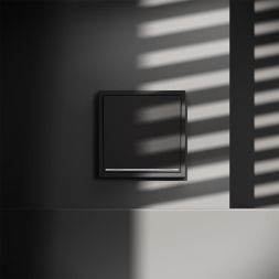 Переключатель проходной 1-кл. СП S70 10А с подсветкой механизм черн. матов. Voltum VLS010408