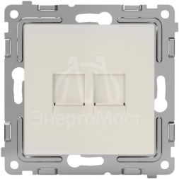 Розетка компьютерная 2-м СП Pixel RJ45 кат.5E механизм беж. TOKOV ELECTRIC TKE-PX-RC2-C02