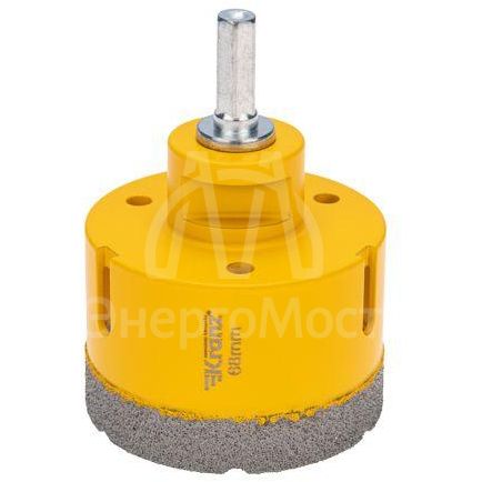 Коронка алмазная профессиональная по керамограниту и железобетону М14 вакуумное спекание 68мм для УШМ Kranz KR-92-1025