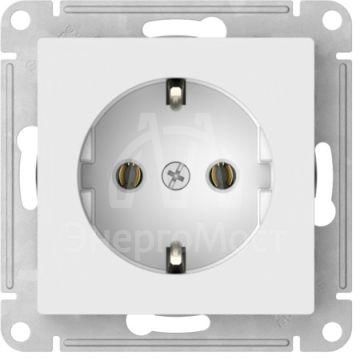 Розетка AtlasDesign 16А с заземл. быстрозажим. клем. механизм бел. SE ATN000143S