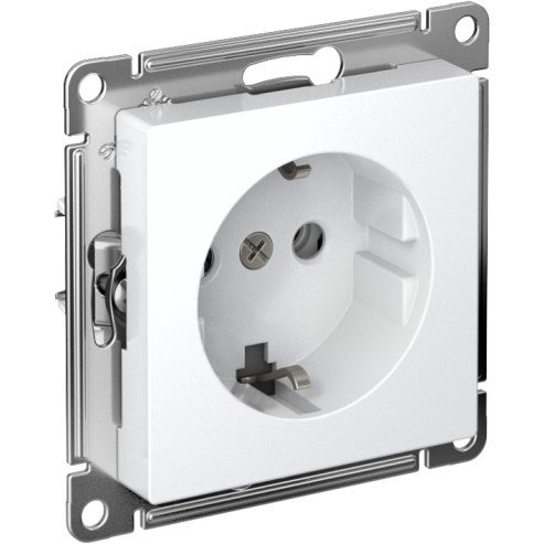 Розетка AtlasDesign 16А с заземл. быстрозажим. клем. механизм бел. SE ATN000143S