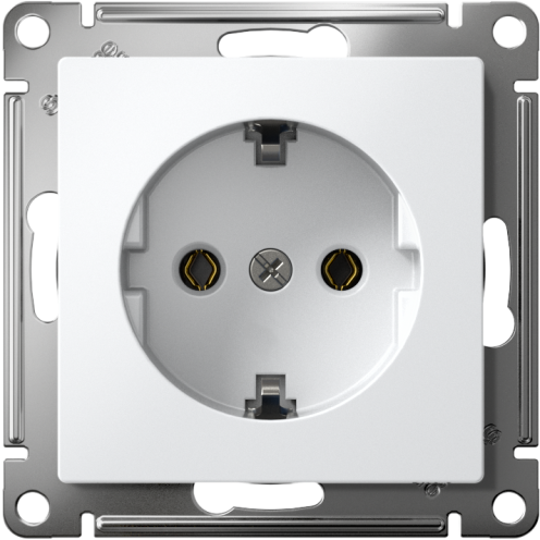 Розетка AtlasDesign 16А с заземл. быстрозажим. клем. механизм бел. SE ATN000143S