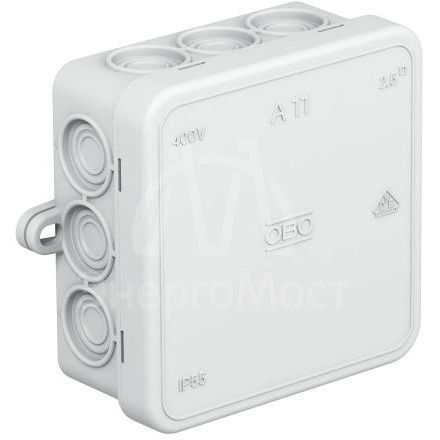 Коробка распределительная без клемм. колодки A11 свет. сер. OBO 2000342