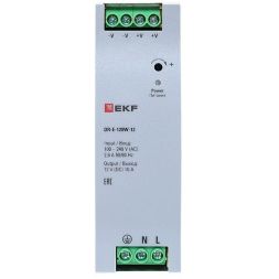 Блок питания на DIN-рейку 120Вт Uвх ~ 220В AC Uвых - 12В DC постоянного тока EKF DR-E-120W-12