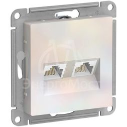 Розетка компьютерная 2-м AtlasDesign RJ45 кат.5E механизм жемчуж. SE ATN000485