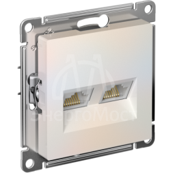Розетка компьютерная 2-м AtlasDesign RJ45 кат.5E механизм жемчуж. SE ATN000485