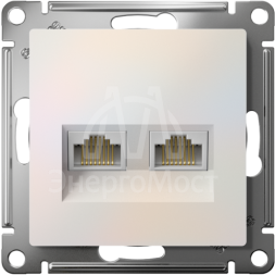 Розетка компьютерная 2-м AtlasDesign RJ45 кат.5E механизм жемчуж. SE ATN000485