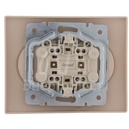 Розетка 2-м СП KARINA 16А IP20 без заземл. термопласт крем. LEZARD 707-0300-128B