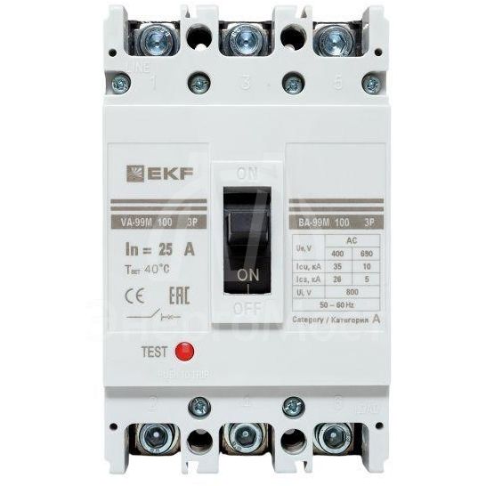 Выключатель автоматический 3п 100/25А 35кА ВА-99М PROxima EKF mccb99-100-25m