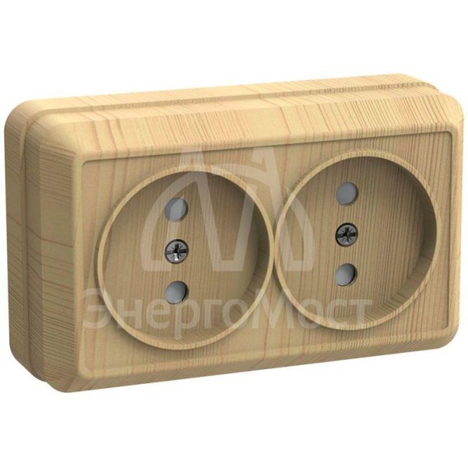 Розетка 2-м ОП Октава 10А IP20 без заземл. сосна IEK ERO20-K03-10-DC