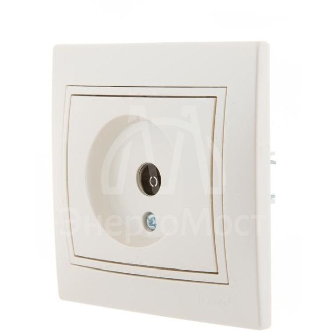 Розетка TV СП Мира проходная жемчуж. бел. перламутр LEZARD 701-3030-129