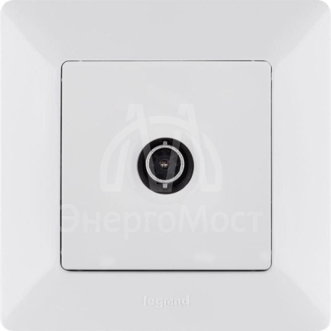 Механизм розетки TV с топологией &amp;quot;звезда&amp;quot; Valena Life 1 выход 0-2400МГц с лиц. панелью бел. Leg 753451