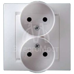 Розетка 2-м СП Simon15 16А IP20 без заземл. бел. Simon 1590457-030