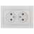 Розетка 2-м СП Мира 16А IP20 без заземл. керам. бел./бел. LEZARD 701-0202-128