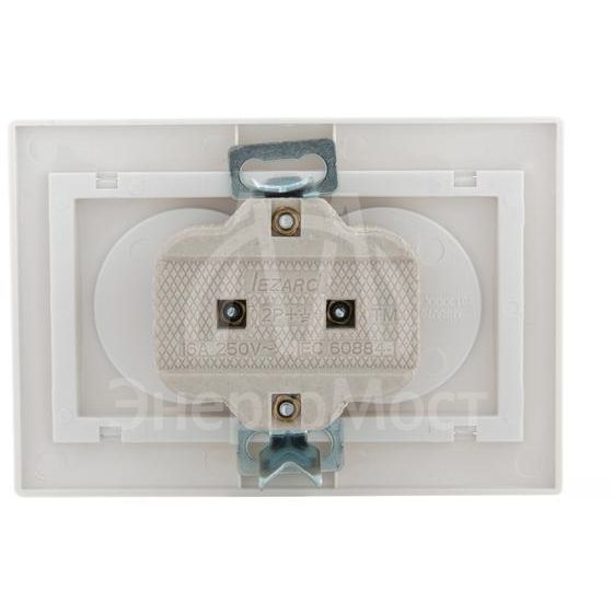 Розетка 2-м СП Мира 16А IP20 без заземл. керам. бел./бел. LEZARD 701-0202-128