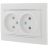 Розетка 2-м СП Мира 16А IP20 без заземл. керам. бел./бел. LEZARD 701-0202-128