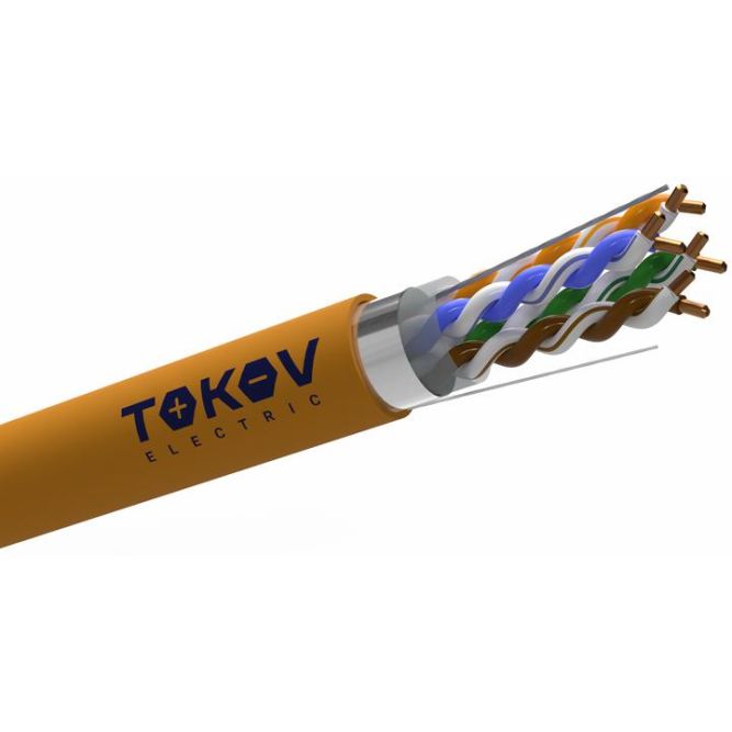 Кабель витая пара F/UTP 4х2х24AWG(0.52мм) кат.5E ZH нг(А)-HF (LSZH) indoor Fluke tested 305м (м) PRO TOKOV ELECTRIC TKP-C06-F42-5E-RU-LSZH