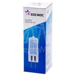 Лампа галогенная JD 35Вт капсула G6.35 3000К 240В КОСМОС LKsmJD230V35W