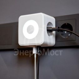Двойник электрический Куб 16А с/з+2хUSB-A 2.4А+USB Type-C 3А с ночной подсветкой бел. Rexant 11-1251