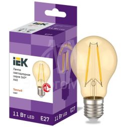 Лампа светодиодная 360° A60 11Вт шар 2700К E27 230В золото IEK LLF-A60-11-230-30-E27-CLG