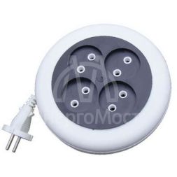 Удлинитель 4х7м без заземл. 6А IP20 У6-002 ШВВП 2х0.75 рулетка UNIVersal 002-7М