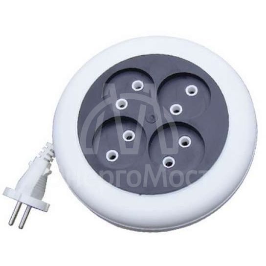 Удлинитель 4х7м без заземл. 6А IP20 У6-002 ШВВП 2х0.75 рулетка UNIVersal 002-7М