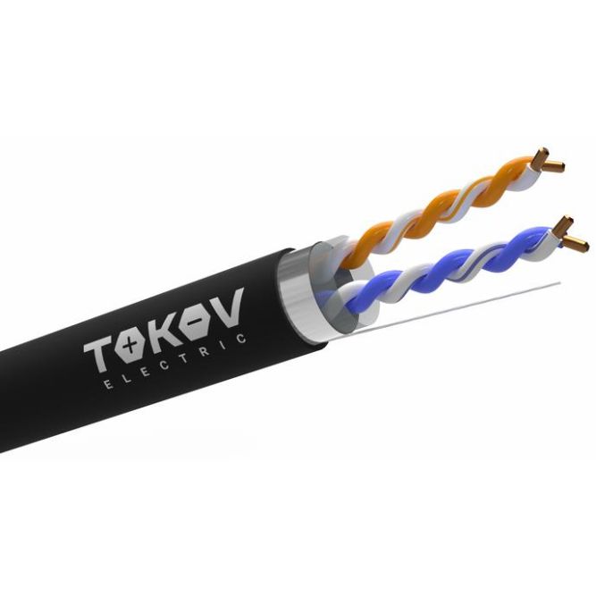 Кабель витая пара F/UTP 2х2х24AWG кат.5E PE outdoor 305м (м) TOKOV ELECTRIC TKE-C05-F22-5E-305-OD