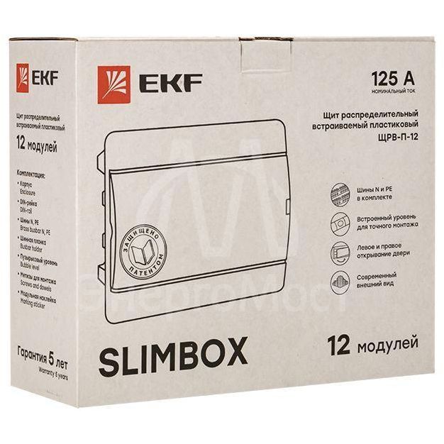 Щит ЩРВ-П-12 &amp;quot;SlimBox&amp;quot; IP41 бел. дверца PROxima EKF sb-v-12w