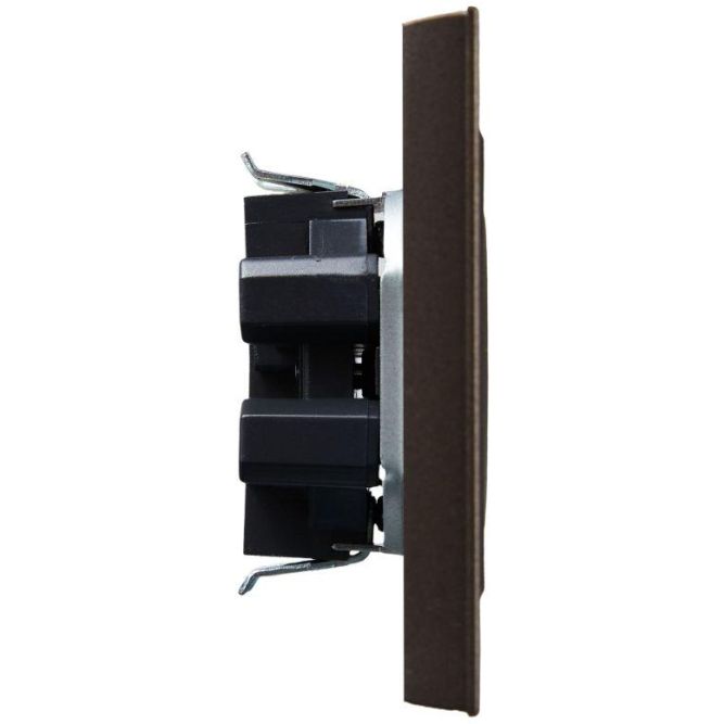 Розетка 2-м СП BRITE РС12-2-БрТБ 10А в сборе без заземл. без защ. шторок бр. IEK BR-R20-10-K45-F