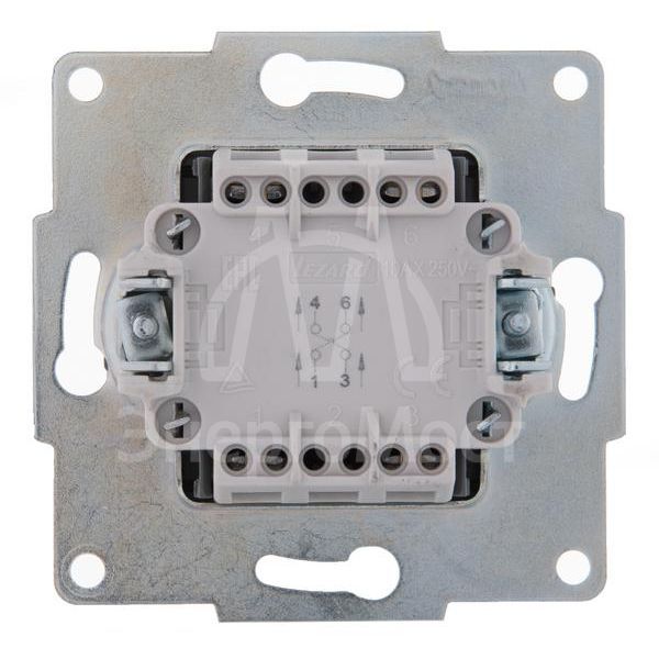 Механизм выключателя промежуточного 1-кл. 2п СП Karina 10А IP20 бел. LEZARD 707-0288-107